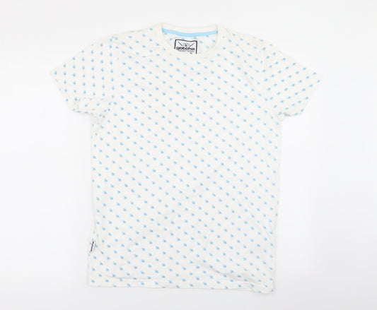 Gotcha Womens White Geometric  Basic T-Shirt Size M