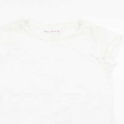 Nutmeg Girls White   Basic T-Shirt Size 10-11 Years