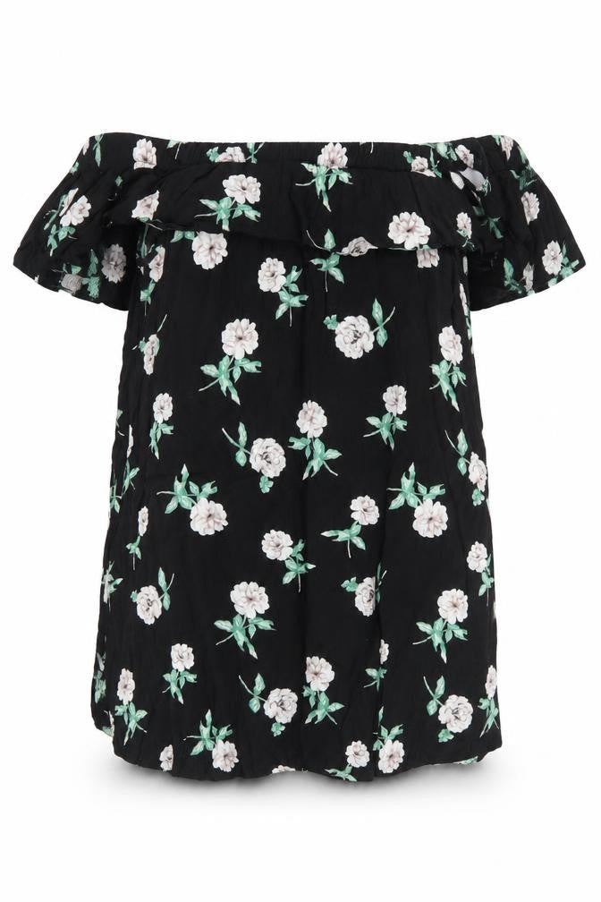 Dorothy Perkins Womens Black Floral  Basic Blouse Size 14