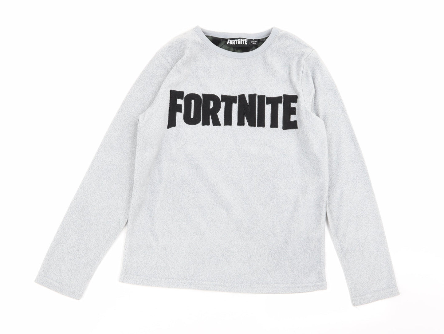 fortnite Boys Grey Solid   Pyjama Top Size M