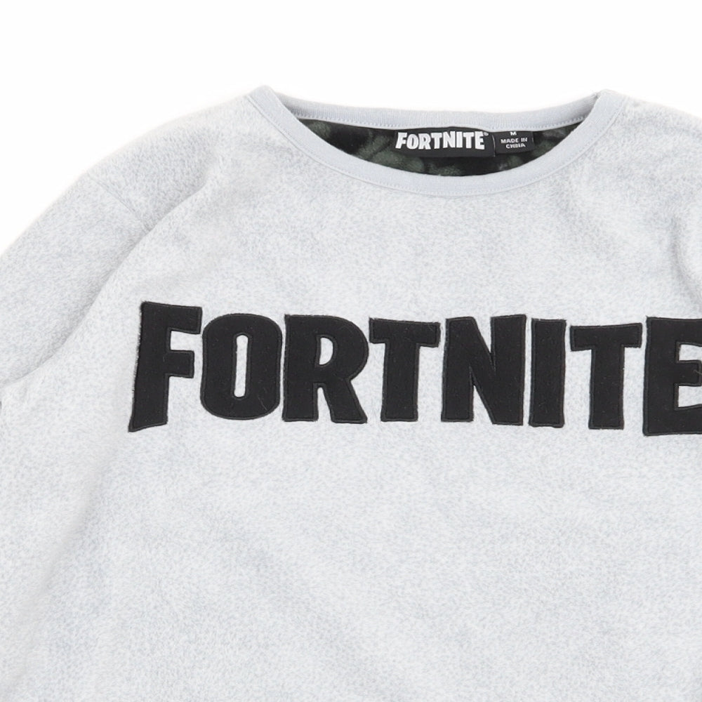 fortnite Boys Grey Solid   Pyjama Top Size M