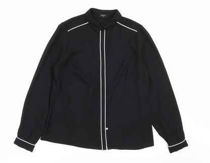 Preloved Papaya Womens Black   Basic Button-Up Size 10 - Front