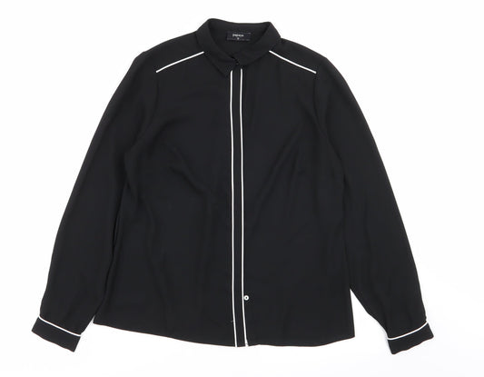 Papaya Womens Black   Basic Button-Up Size 10