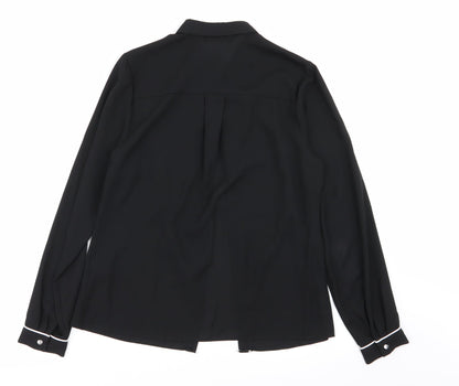Preloved Papaya Womens Black   Basic Button-Up Size 10 - Back
