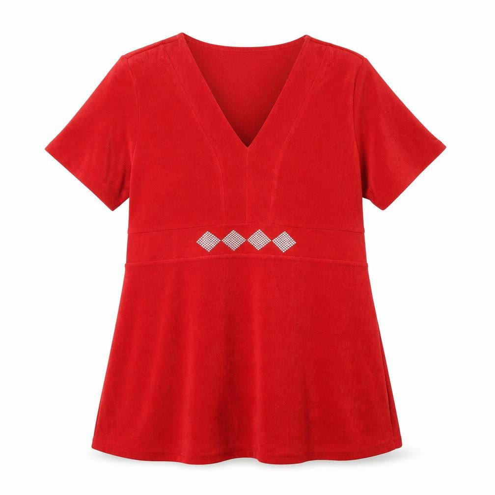 Emilia Classics Womens Red   Basic T-Shirt Size XL