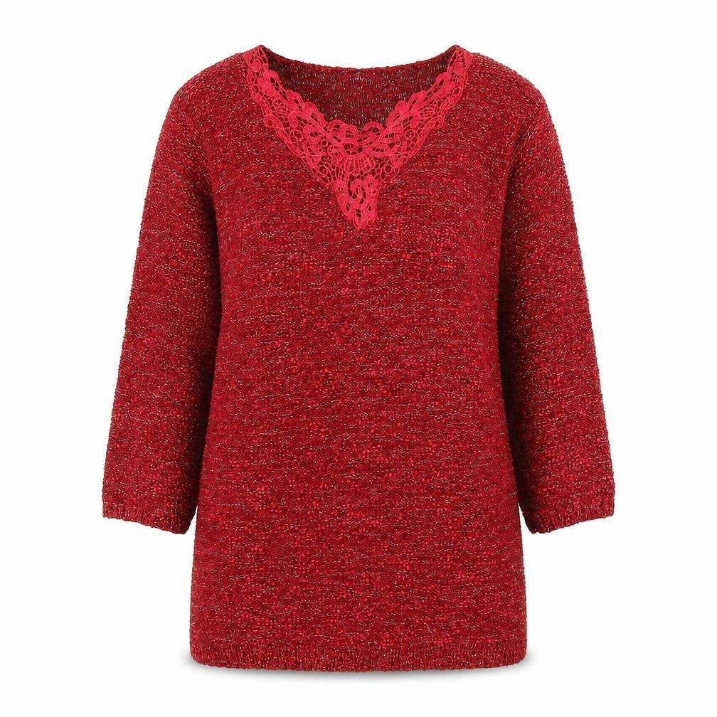 Bonmarché Womens Red Knit Pullover Jumper Size L