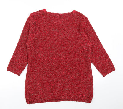 Bonmarché Womens Red Knit Pullover Jumper Size L