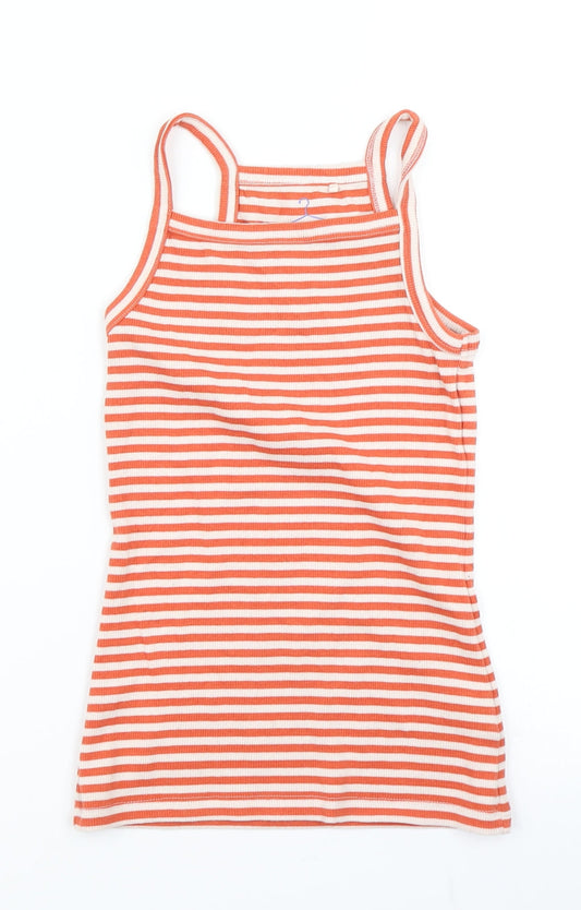 NEXT Girls Orange Striped  Basic Tank Size 9 Years