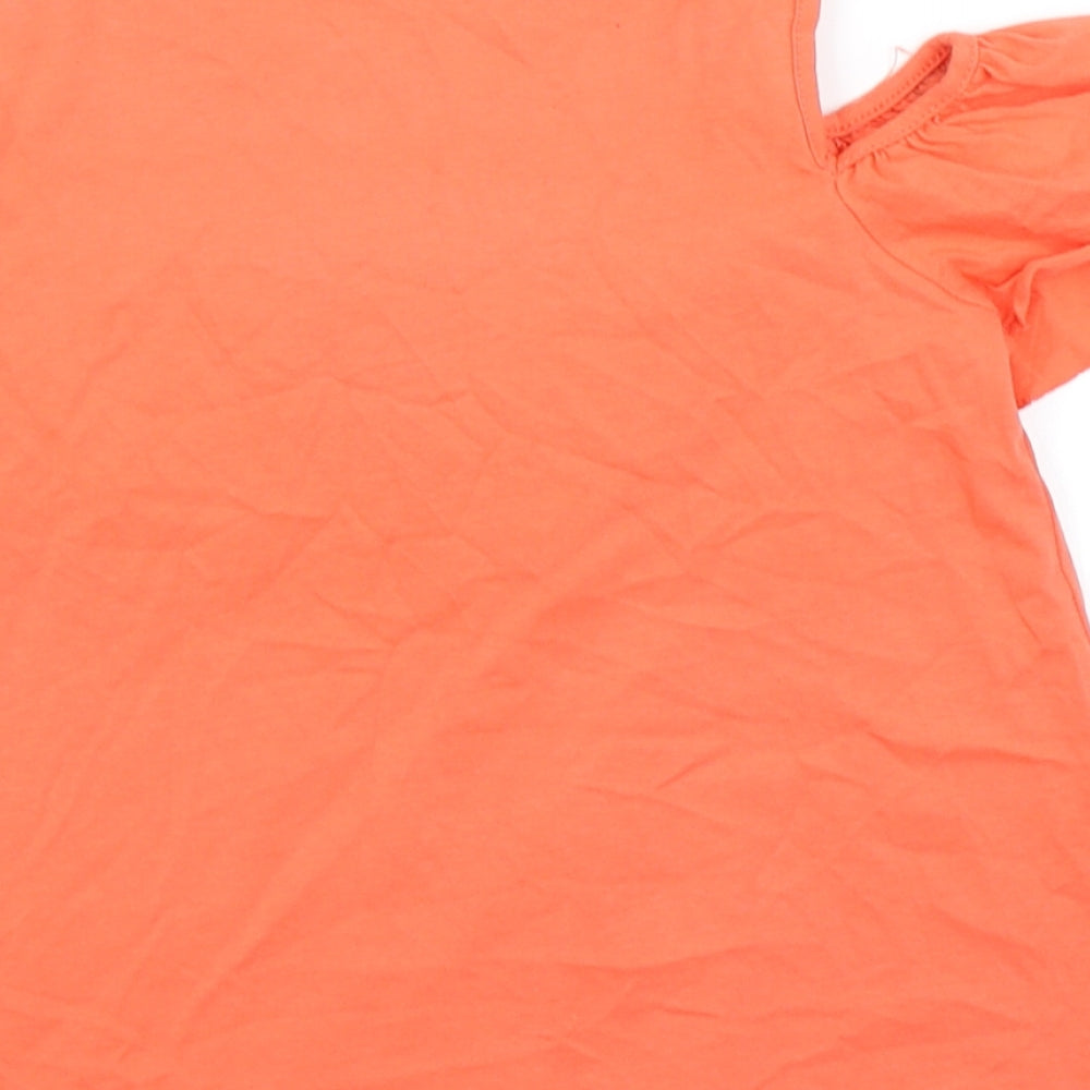 Matalan Girls Orange   Basic T-Shirt Size 9 Years  - Cold Shoulder