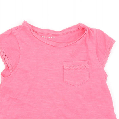 Preloved Nutmeg Girls Pink   Basic T-Shirt Size 4-5 Years - Detail