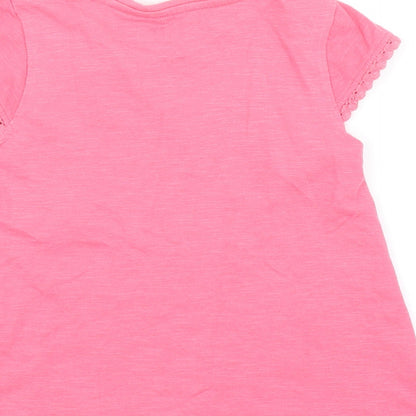 Preloved Nutmeg Girls Pink   Basic T-Shirt Size 4-5 Years - Label