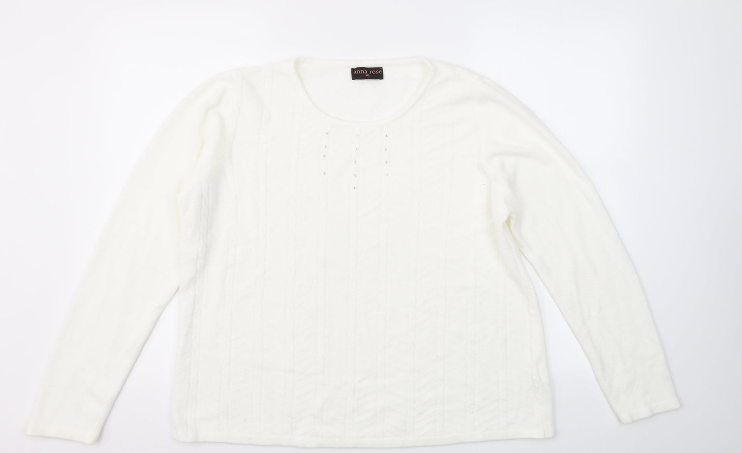 ANNA ROSE  Womens White   Pullover Jumper Size 2XL