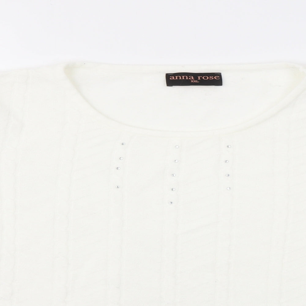 ANNA ROSE  Womens White   Pullover Jumper Size 2XL