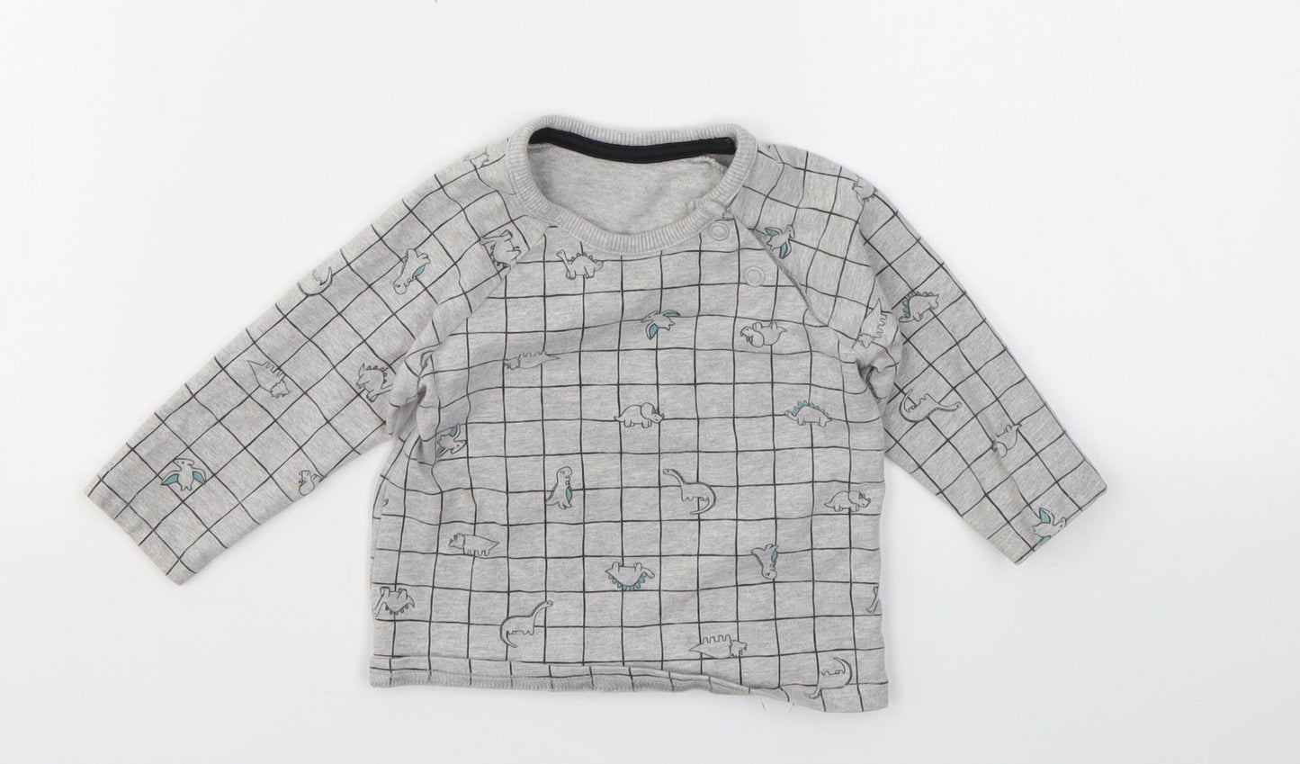 George Boys Grey Geometric  Basic T-Shirt Size 0-3 Months