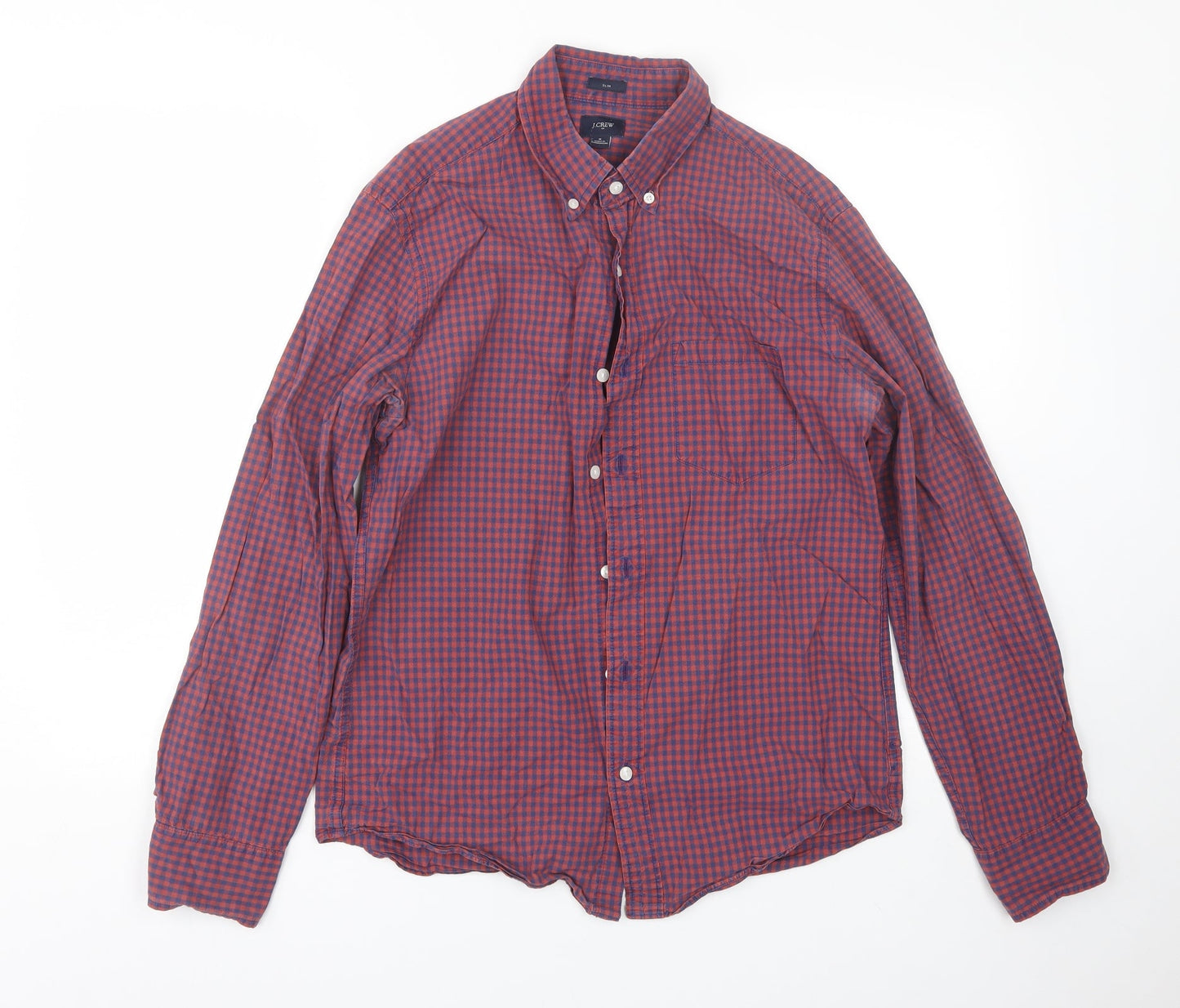 J crew Mens Red Plaid   Button-Up Size M
