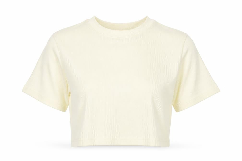 Nasty Gal Womens Yellow   Cropped T-Shirt Size 8