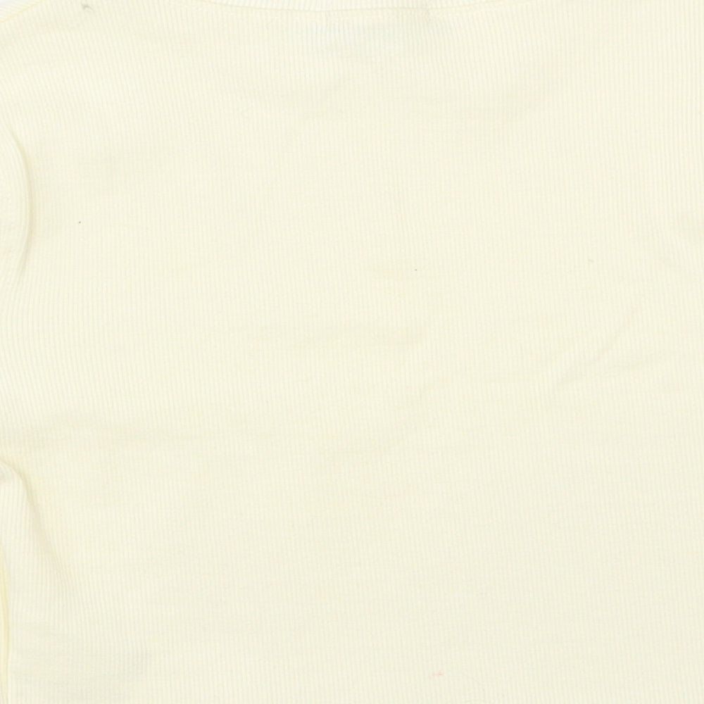 Nasty Gal Womens Yellow   Cropped T-Shirt Size 8