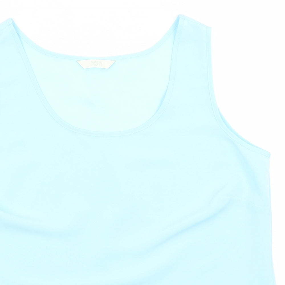 M&S Womens Blue   Basic Tank Size 12