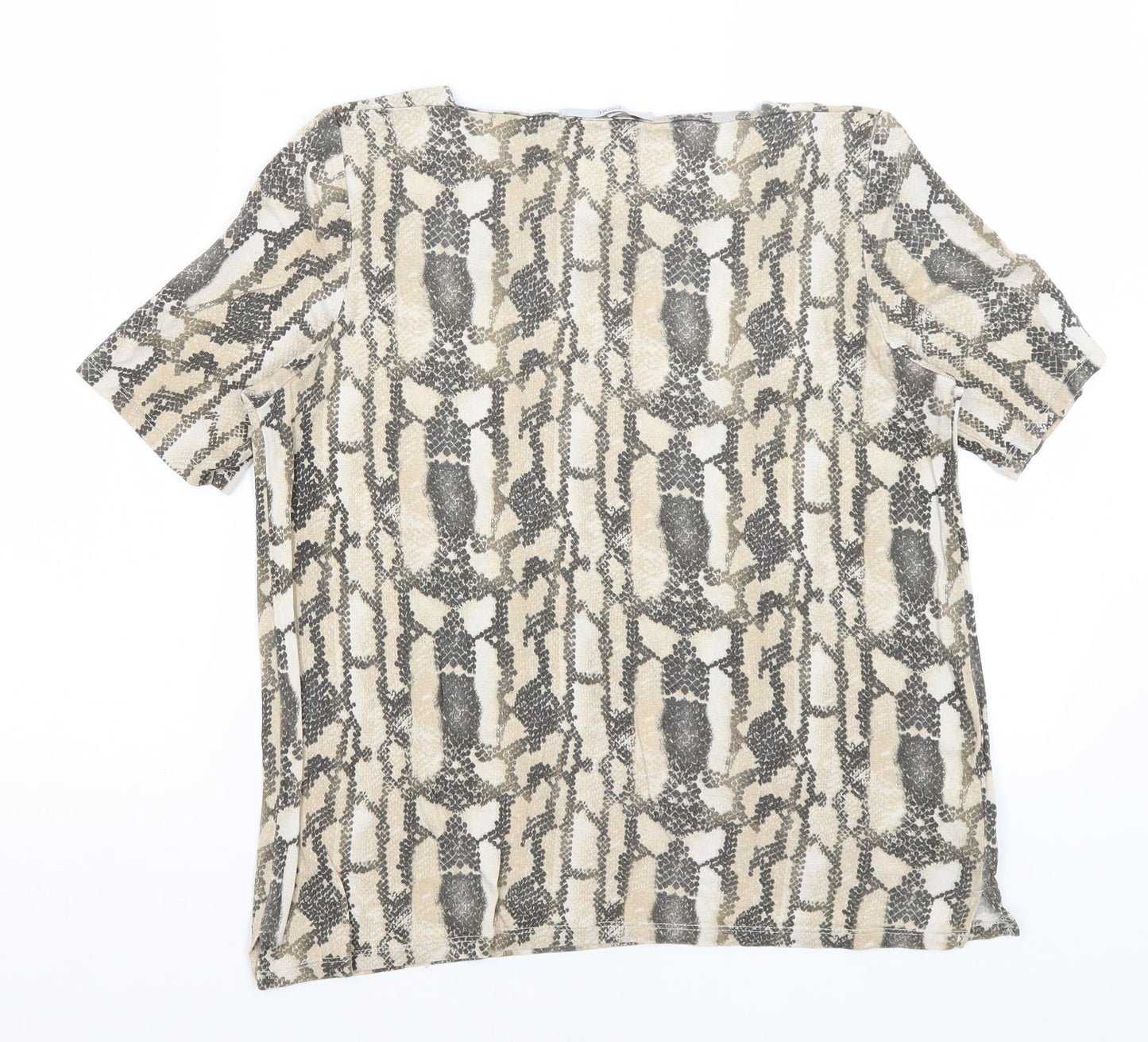NEXT Womens Brown Animal Print  Basic T-Shirt Size 14