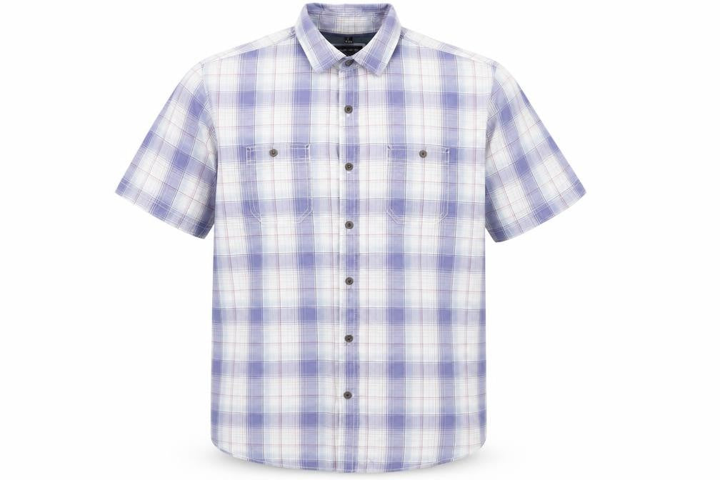 Boston Crew Mens Blue Plaid   Button-Up Size L