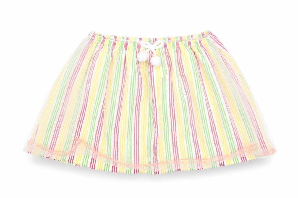 Hulabaloo Girls White Striped  Flare Skirt Size 5-6 Years