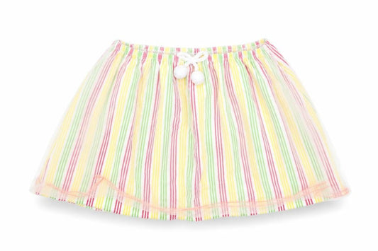 Hulabaloo Girls White Striped  Flare Skirt Size 5-6 Years