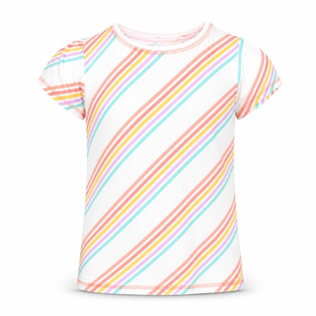 TU Boys White Striped  Basic T-Shirt Size 7-8 Years