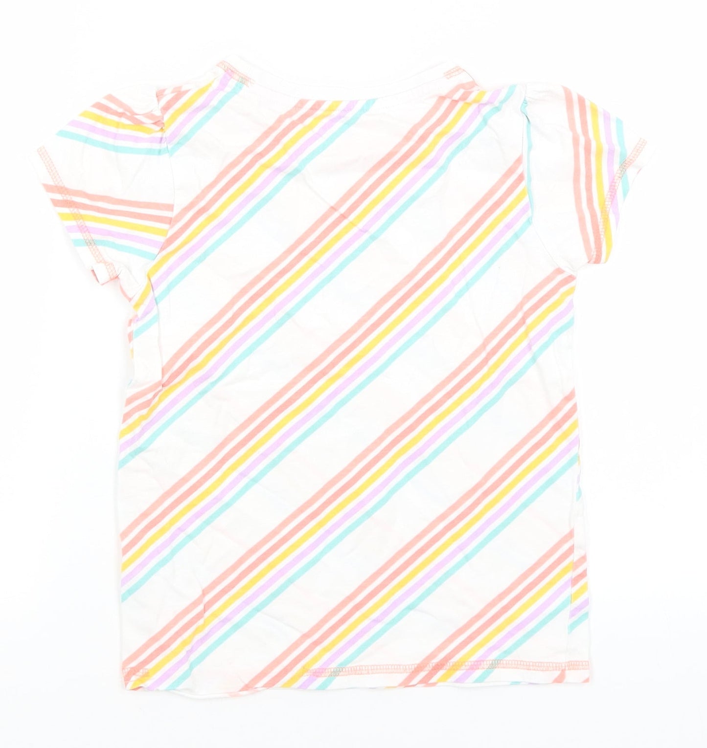 TU Boys White Striped  Basic T-Shirt Size 7-8 Years
