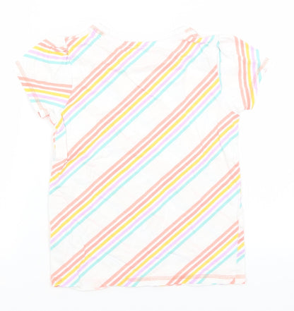 Tu Boys White Striped  Basic T-Shirt Size 7-8 Years