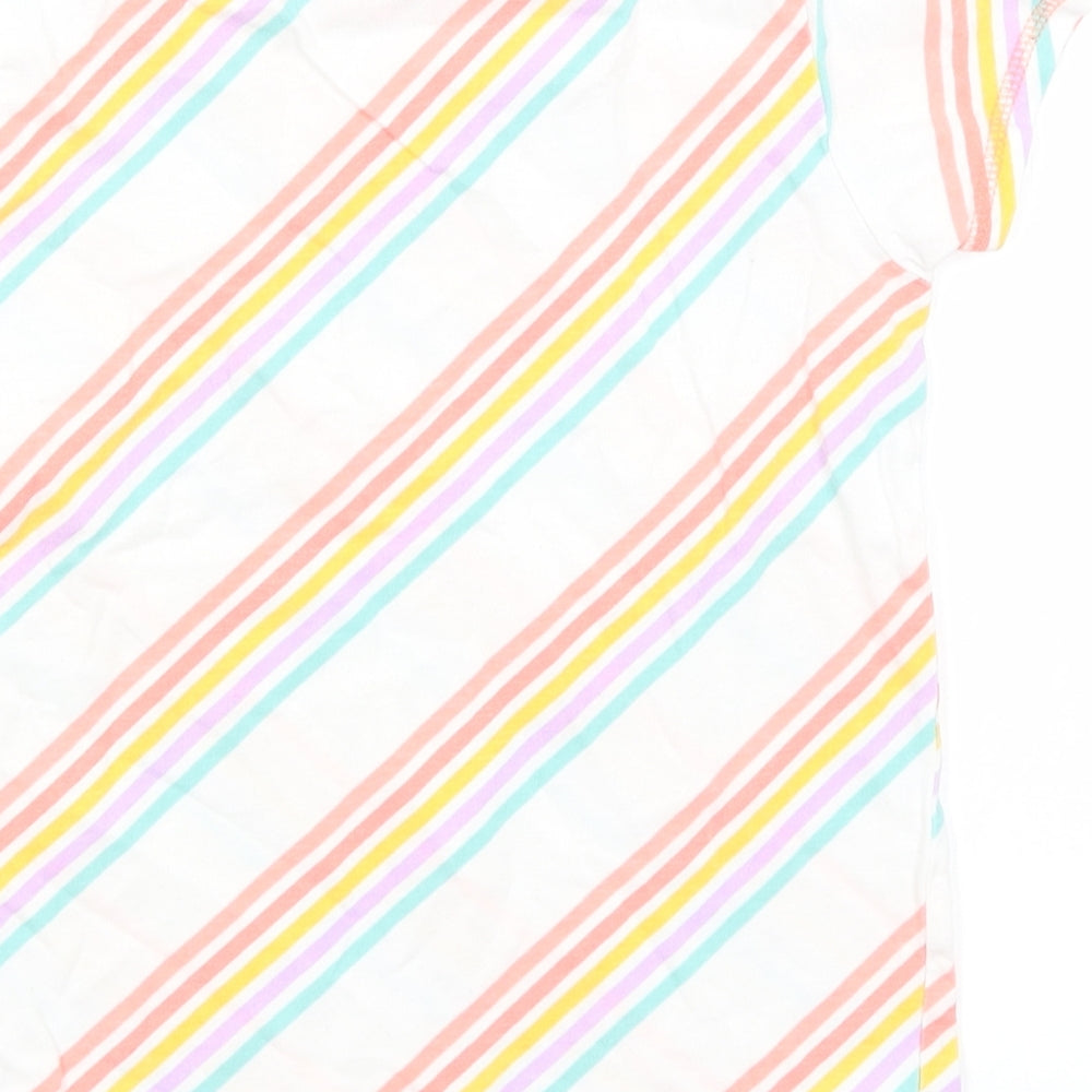 TU Boys White Striped  Basic T-Shirt Size 7-8 Years