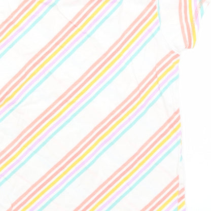 Tu Boys White Striped  Basic T-Shirt Size 7-8 Years