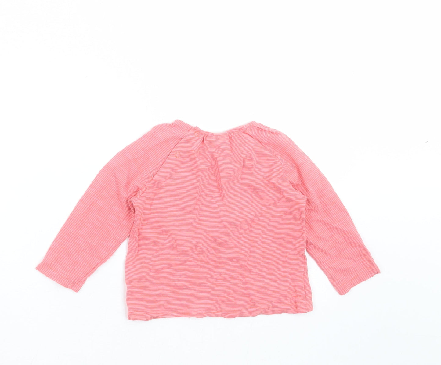 NEXT Girls Pink Striped  Basic T-Shirt Size 9-12 Months