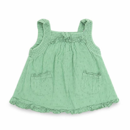Monsoon Girls Green Geometric  Basic Blouse Size 3-6 Months