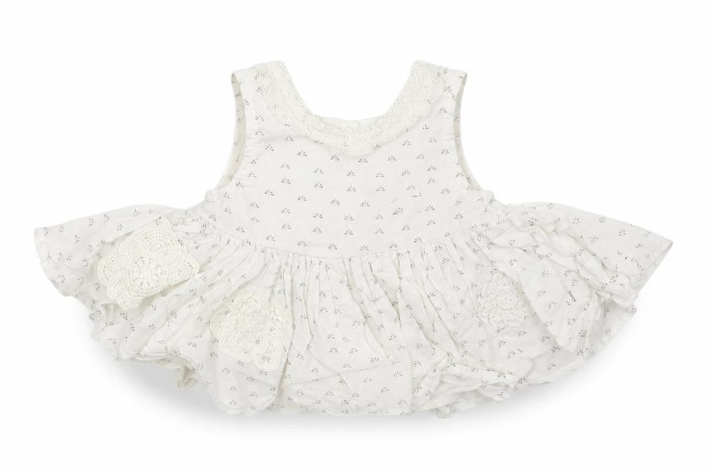 NEXT Girls White Floral  Basic Blouse Size 3-6 Months