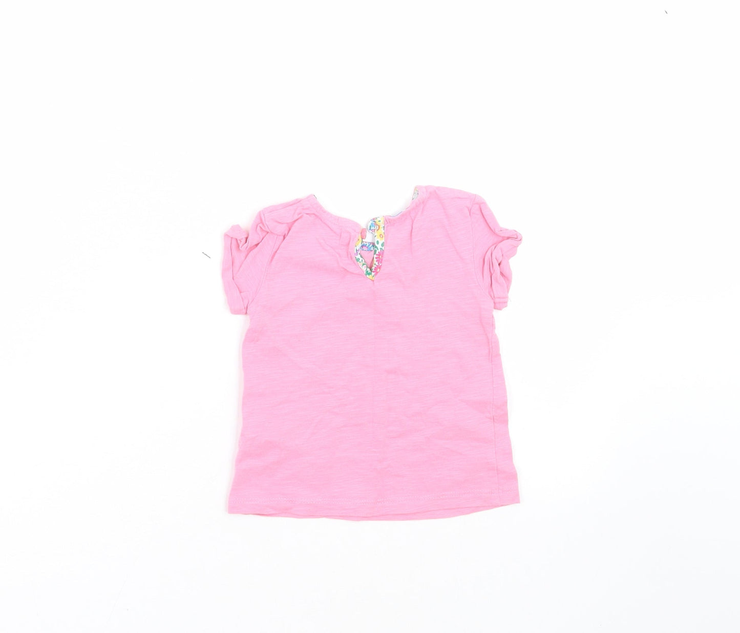NEXT Girls Pink   Basic T-Shirt Size 3-6 Months  - Floral Pocket Pattern
