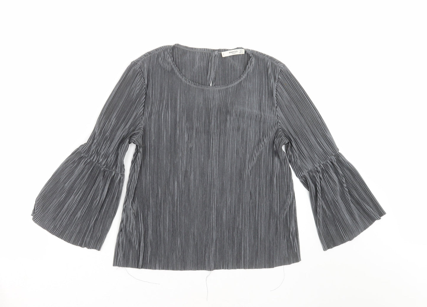 Mango Womens Grey   Basic Blouse Size S  - pleated