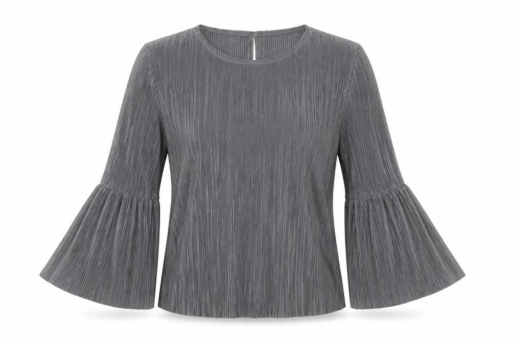 Mango Womens Grey   Basic Blouse Size S  - pleated