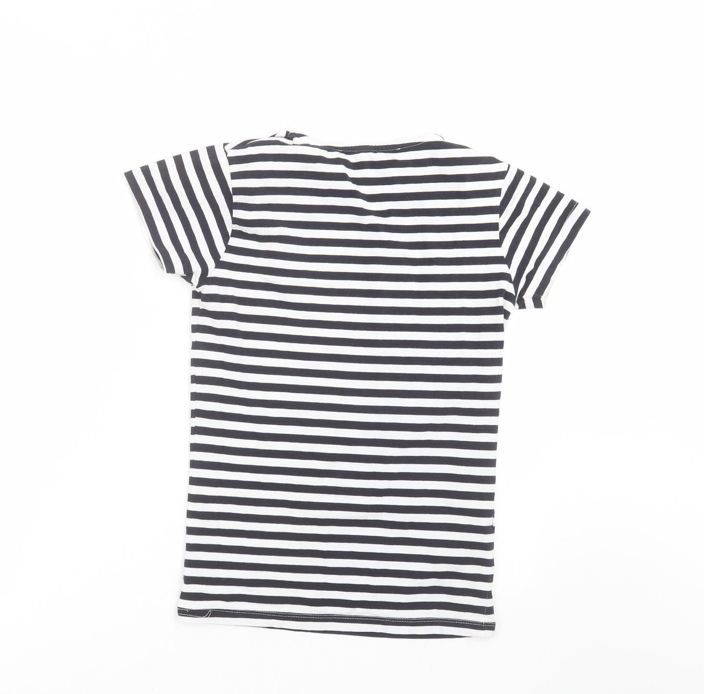 Mango Womens Black Striped  Basic T-Shirt Size S