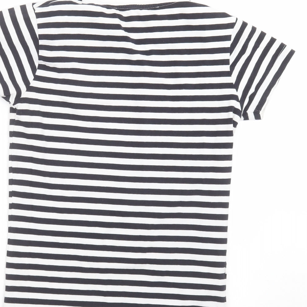 Mango Womens Black Striped  Basic T-Shirt Size S