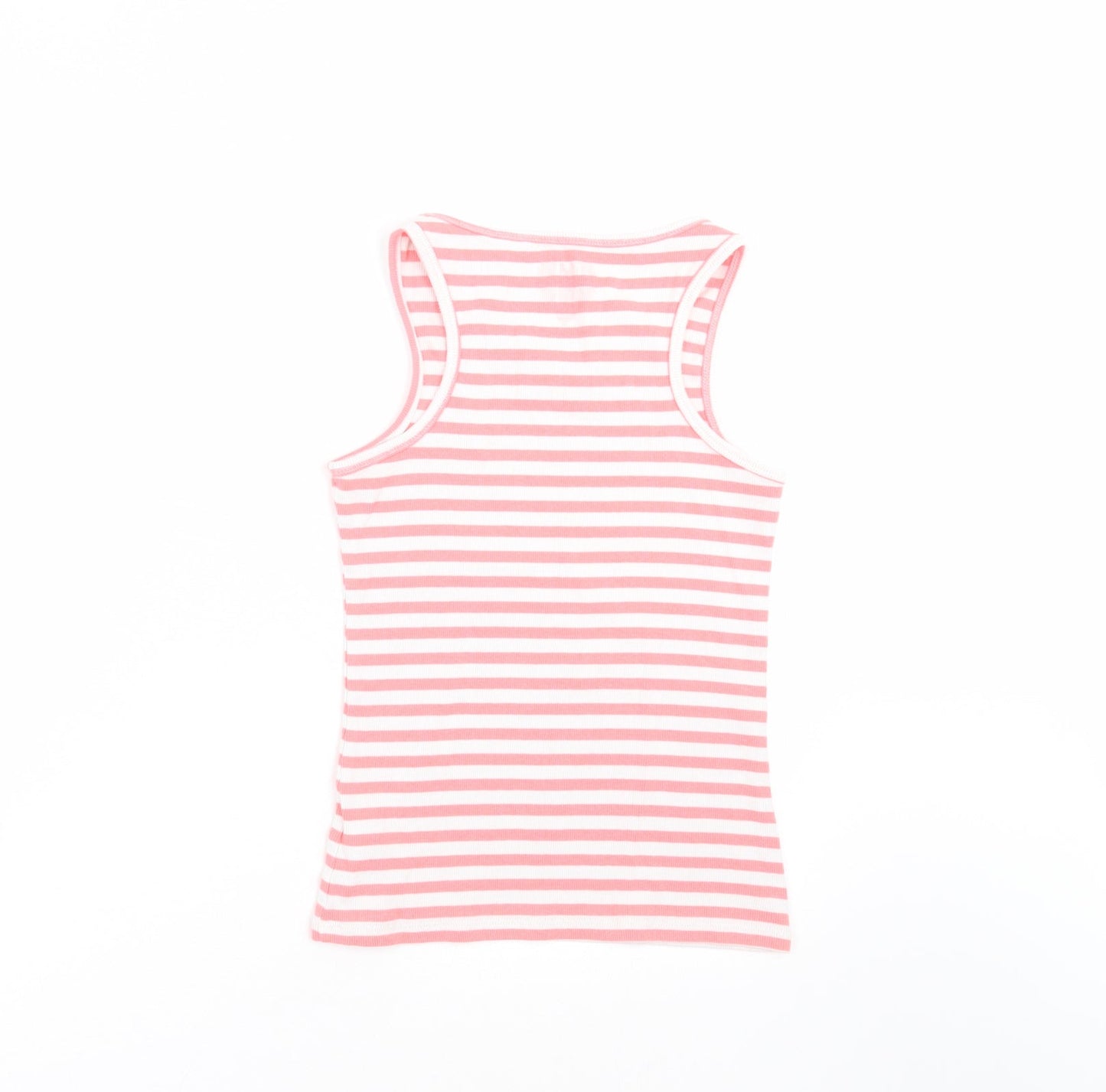 NEXT Girls Pink Striped  Basic Tank Size 12 Years