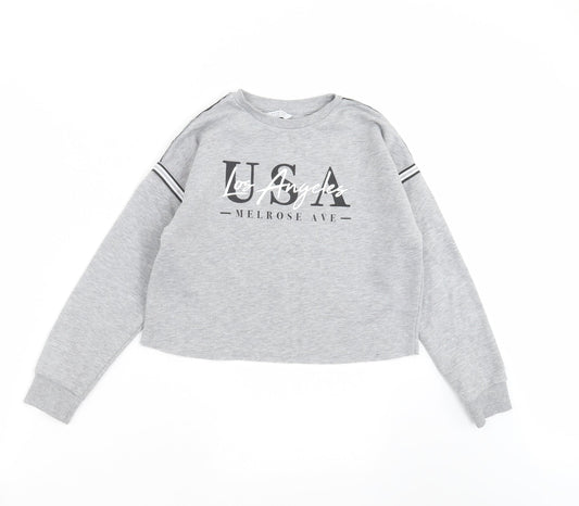 Primark Girls Grey   Pullover Sweatshirt Size 9-10 Years  - usa los angeles