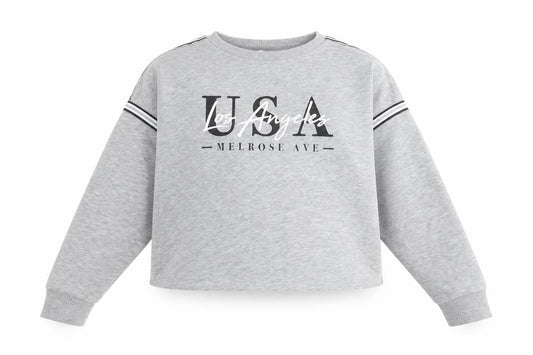 Primark Girls Grey   Pullover Sweatshirt Size 9-10 Years  - usa los angeles