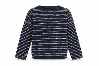 F&F Girls Blue Striped Knit Pullover Jumper Size 12-13 Years