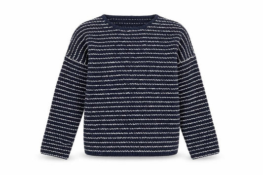 F&F Girls Blue Striped Knit Pullover Jumper Size 12-13 Years
