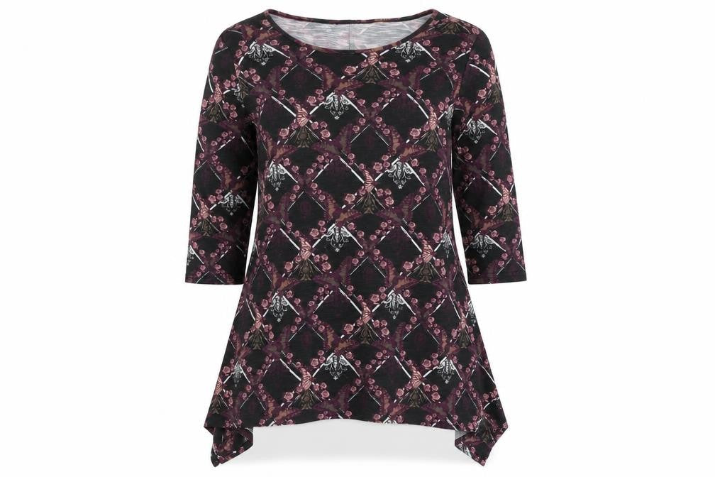 Samya Womens Multicoloured Floral  Basic T-Shirt Size 16