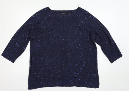Bonmarché Womens Blue Pullover Jumper Size L