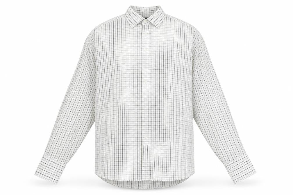 ventura Mens White Check   Button-Up Size 16