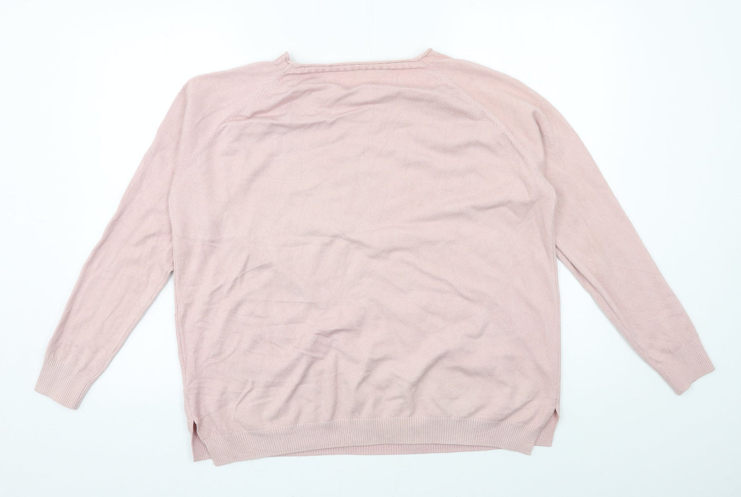 Bluoltre Womens Pink  Knit Pullover Jumper Size S