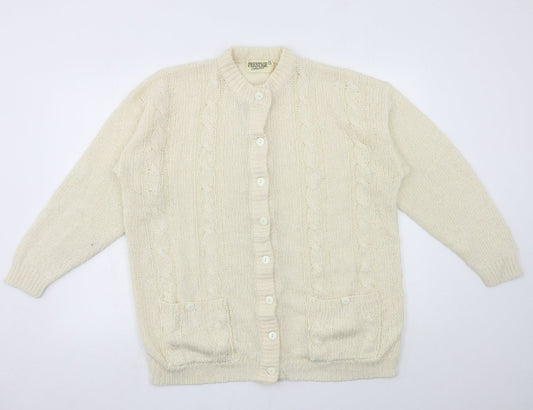 Prestige Womens Ivory  Knit Cardigan Jumper One Size