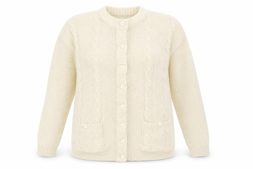 Prestige Womens Ivory  Knit Cardigan Jumper One Size